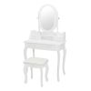 Single Mirror Jewelry Cabinet Dresser White