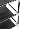 7 Tiers Portable Shoe Rack Closet Fabric Cover Shoe Storage Organizer Cabinet Black