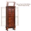 Wooden Jewelry Armoire Cabinet Storage Chest with Drawers and Swing Doors