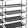 7 Tiers Portable Shoe Rack Closet Fabric Cover Shoe Storage Organizer Cabinet Black