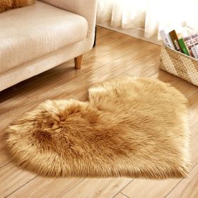 6cm Plush Carpet Fuzzy Wool Floor Mat Multicolor Heart Soft Fluffy Cozy Living Room Bedroom Aldult Child Boy Girl Fashion Lovely (Color: Khaki)