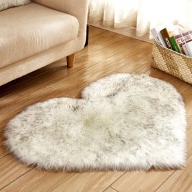 6cm Plush Carpet Fuzzy Wool Floor Mat Multicolor Heart Soft Fluffy Cozy Living Room Bedroom Aldult Child Boy Girl Fashion Lovely (Color: White grey)