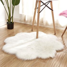 Fluffy 6cm Plush Carpet Fuzzy Wool Floor Mat Multicolor Flowers Clouds Soft Living Room Bedroom Aldult Child Kids Fashion Lovely (Color: White)