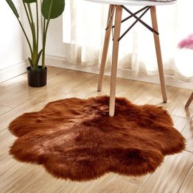 Fluffy 6cm Plush Carpet Fuzzy Wool Floor Mat Multicolor Flowers Clouds Soft Living Room Bedroom Aldult Child Kids Fashion Lovely (Color: coffee color)