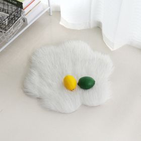 Fluffy 6cm Plush Carpet Fuzzy Wool Floor Mat Multicolor Flowers Clouds Soft Living Room Bedroom Aldult Child Kids Fashion Lovely (Color: white + silver)