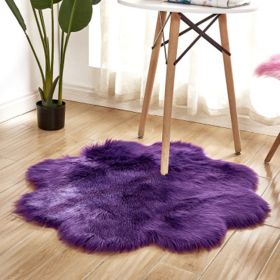 Fluffy 6cm Plush Carpet Fuzzy Wool Floor Mat Multicolor Flowers Clouds Soft Living Room Bedroom Aldult Child Kids Fashion Lovely (Color: Purple)