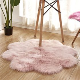 Fluffy 6cm Plush Carpet Fuzzy Wool Floor Mat Multicolor Flowers Clouds Soft Living Room Bedroom Aldult Child Kids Fashion Lovely (Color: Light pink)