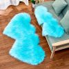 Long Plush Carpet Fuzzy Wool Floor Mat Multicolor Double Heart Soft Fluffy Living Room Bedroom Aldult Child Boy Girl Fashion Lovely