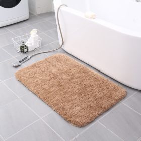 Thickened Plush Entrance Carpet Absorbent Non-slip Soft Kitchen Bathroom Bedroom Living Room Simple Floor Door Mat Home Decor (Color: Light Brown)