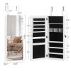 The Whole Surface PVC Film Wall Hanging Door With Lock Jewelry Cabinet Fitting Mirror Cabinet