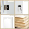 Lockable Wall Mounted Mirror Jewelry Armoire with 5 LEDs and 6 Drawers