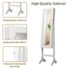 Mirrored Standing Jewelry Armoire Cabinet with LED Lights