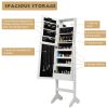 Mirrored Standing Jewelry Armoire Cabinet with LED Lights