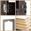 Lockable Wall Mounted Mirror Jewelry Armoire with 5 LEDs and 6 Drawers