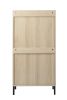 Natural Rattan 3 Door Shoe Rack, Freestanding Modern Shoe Storage Cabinet, for Entryway