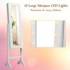 Mirrored Standing Jewelry Armoire Cabinet with LED Lights