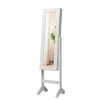 Mirrored Standing Jewelry Armoire Cabinet with LED Lights